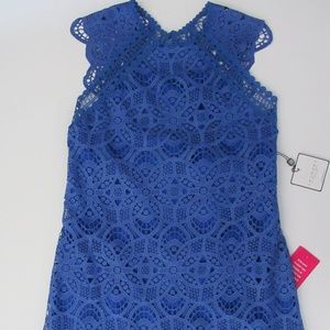 Laundry by Shelli Segal Blue Open Back Lace Dress NWT $195
